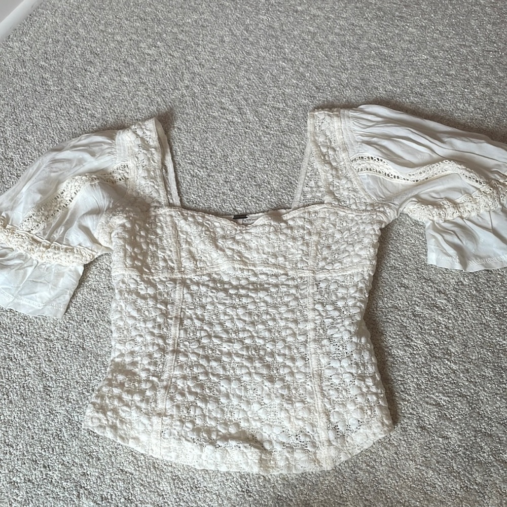 Free People Spring Fling Boho Prairie Sweetheart Top